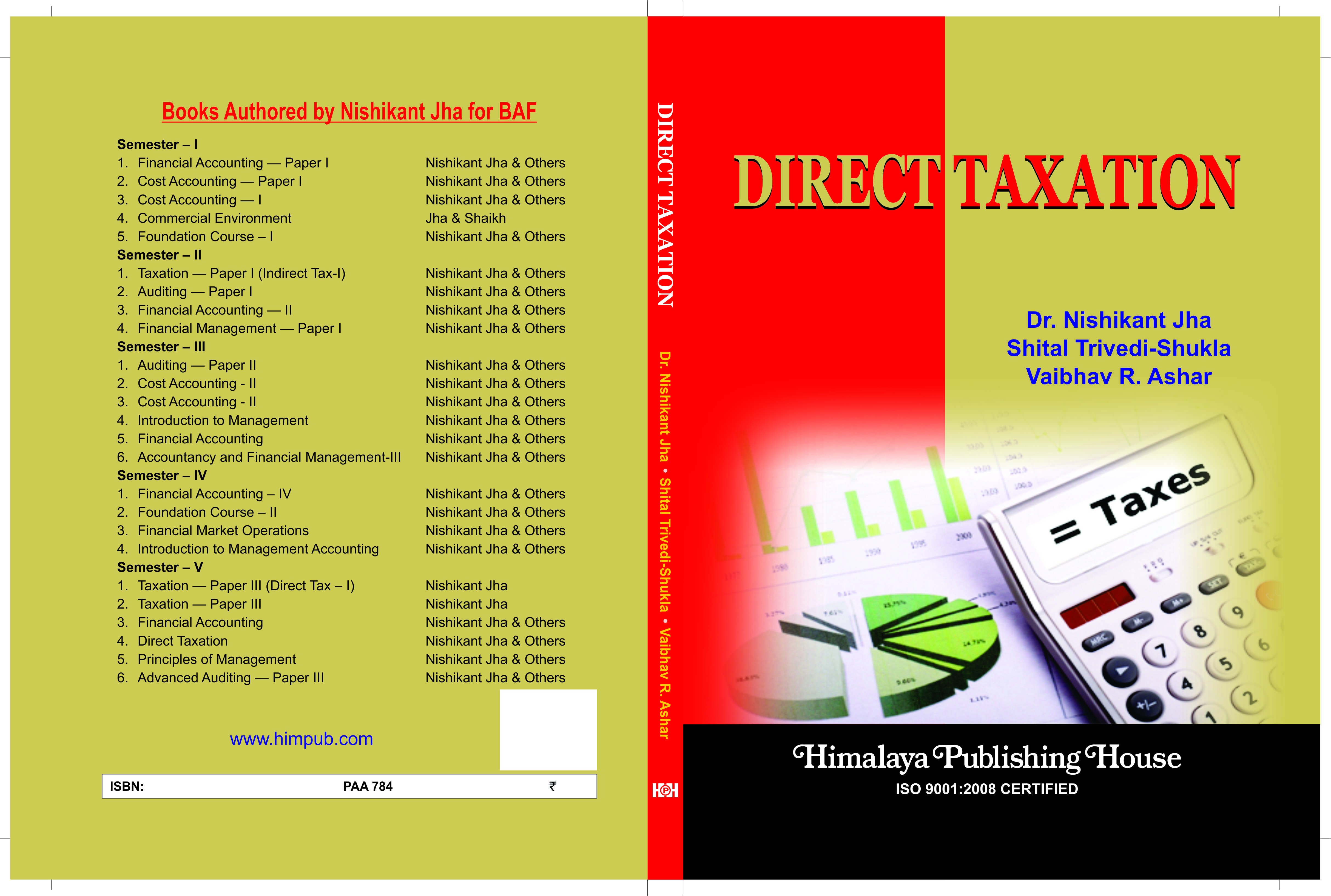 Direct Taxation 2020-21 For B.Com., BAF, BMS, BBI, BFM, BIM